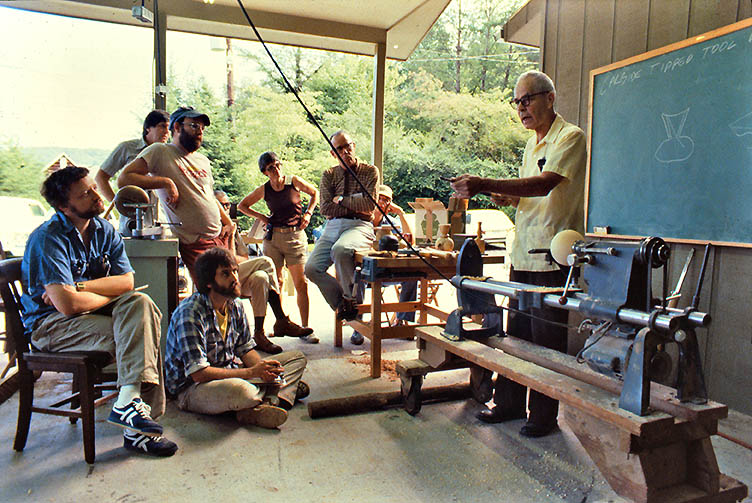 Arrowmont School Woodturing Program - Melvin Lindquist Instructing students in the technique of Blind boring which he pioneered